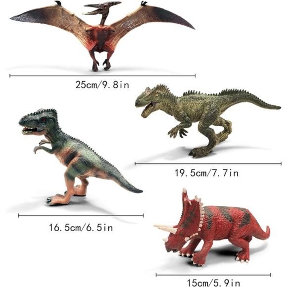 Large Dinosaur Figures Playset 7Inch,Realistic JurassicToy with Educational Book - Picture 2 of 7